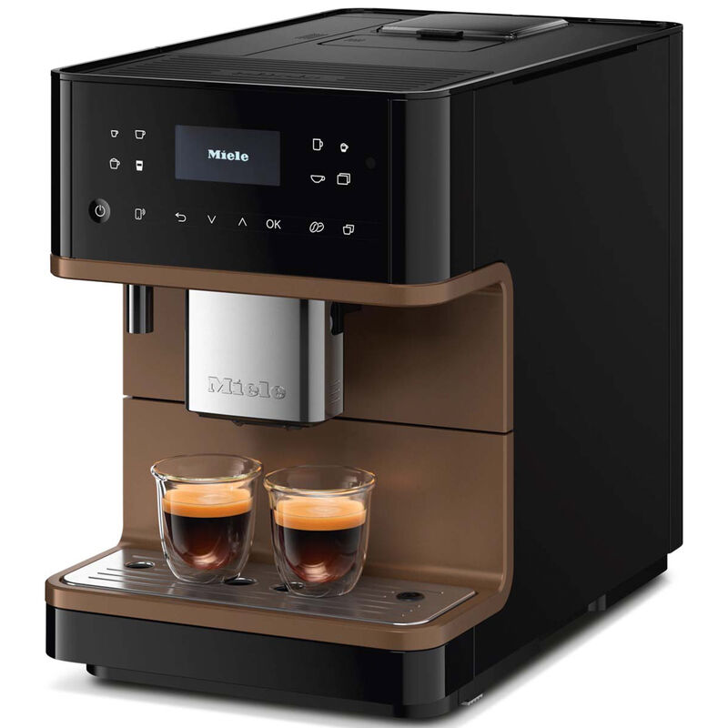 Miele CM 6360 MilkPerfection Countertop Coffee Machine with WiFi Connect, Aromatic System, OneTouch for 2 Convenient Cleaning & Maintenance Programs -Obsidian Black with Bronze Front Plate, Black, hires