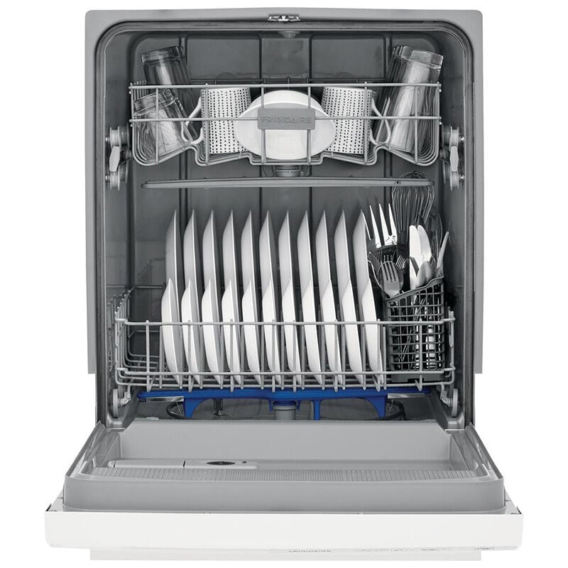 Frigidaire 24 in. Front Control Dishwasher with 55 dBa Sound Level & Pocket - White, White, hires