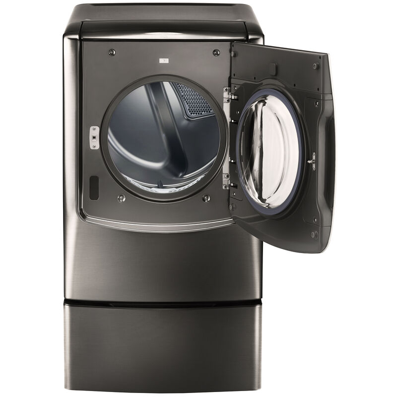 LG Signature 29 in. 9.0 cu. ft. Electric Dryer with TurboSteam Technology & Sensor Dry - Black Stainless Steel, , hires