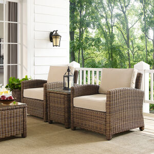 Crosley Bradenton 3-Piece Outdoor Chair and Side Table Set - Sand, , hires
