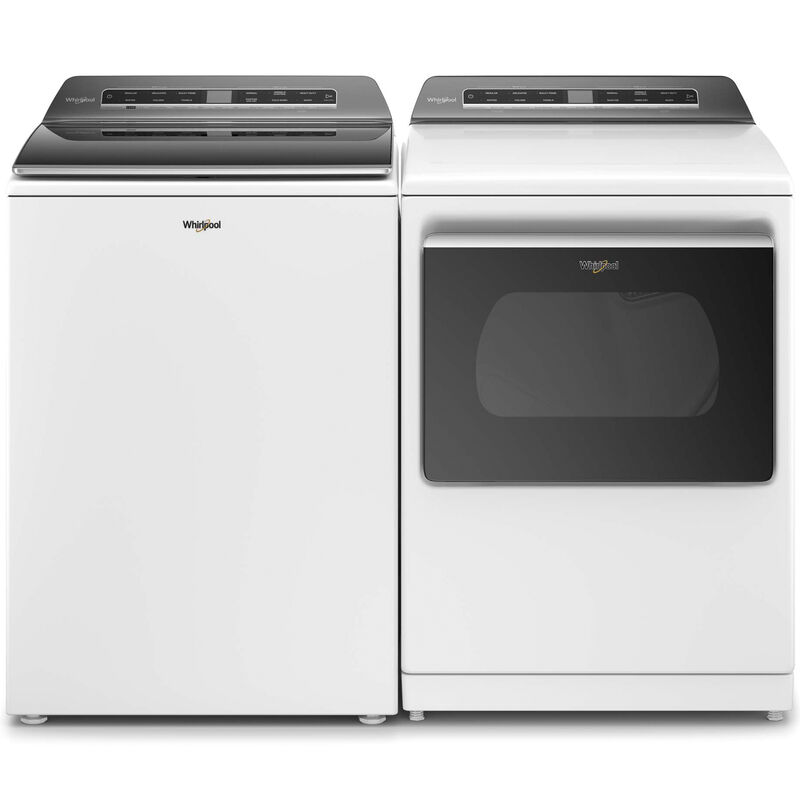 Whirlpool 27 in. 7.4 cu. ft. Top Loading Electric Dryer with 36 Dryer Programs,7 Dry Options, Sanitize Cycle, Wrinkle Care & Sensor Dry - White, White, hires