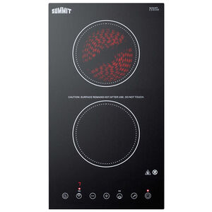 Summit 12 in. 2-Burner Electric Cooktop - Black, , hires