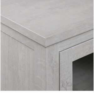 Lilola Ellington 70"W Light Gray Finish Fireplace TV Stand Console with Heater, LED Light, Cabinets, Shelves, , hires