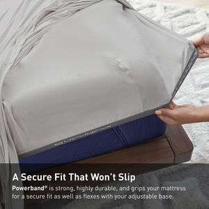 BEDGEAR Ver-Tex Split King / Split Cal King Size Sheet Set (Ideal for Adj. Bases) - Light Grey, , hires