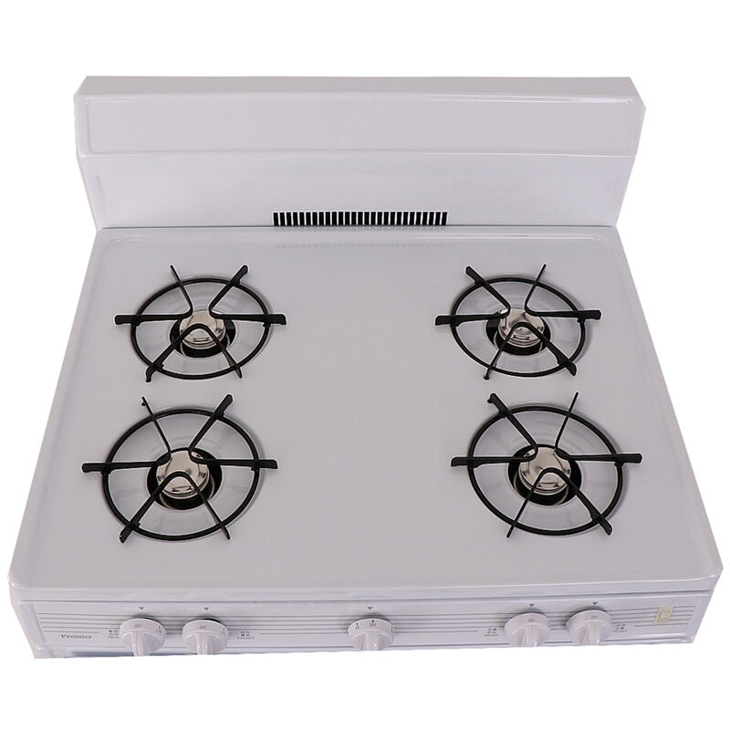 Premier 30 in. 3.9 cu. ft. Gas Range with Open Burners - White, , hires