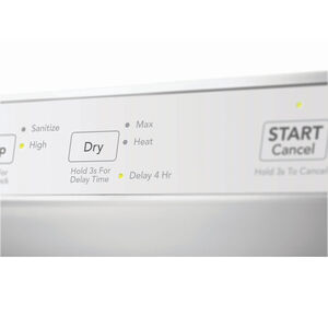 Frigidaire 24 in. Front Control Dishwasher with 54 dBa Sound Level, MaxDry & Pocket - White, White, hires