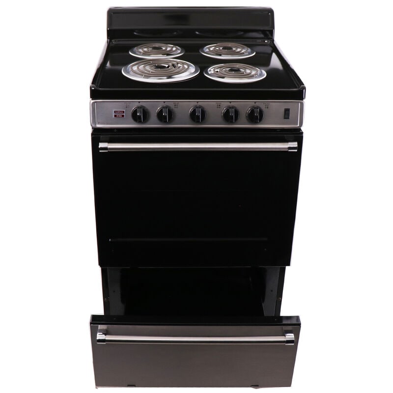 Premier 24 in. 2.9 cu. ft. Electric Range with Coil Burners - Stainless Steel, , hires