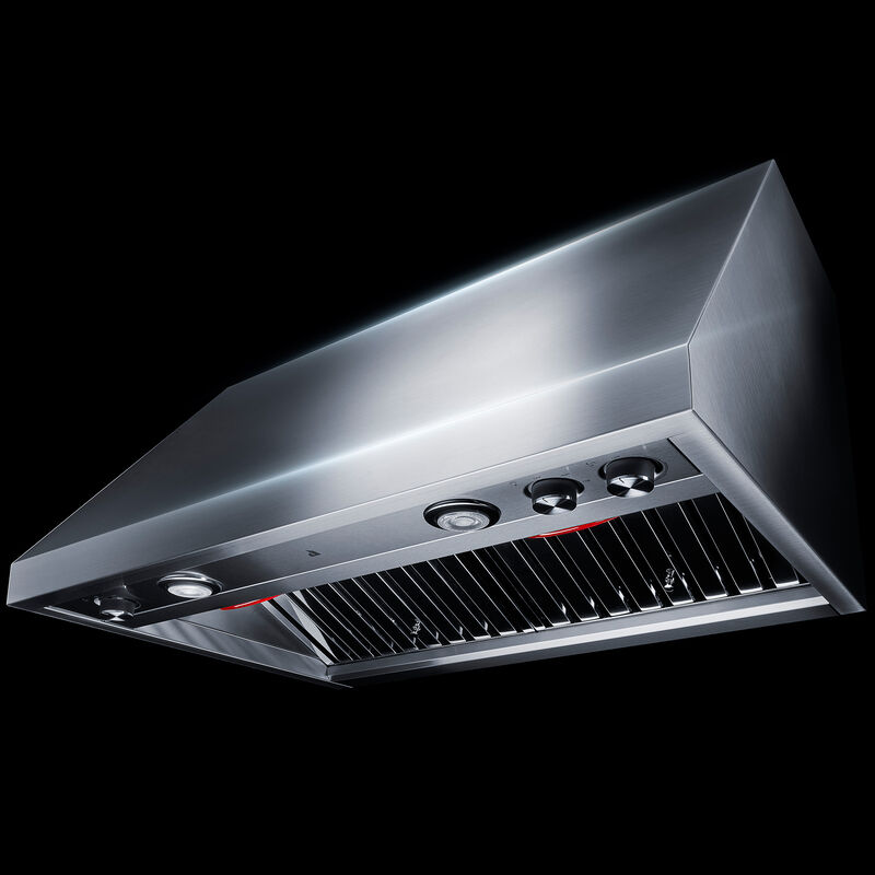 JennAir Pro-Style 36 in. Ducted Canopy Pro Style Style Range Hood with 600 CFM, 4 Fan Speeds & 2 Halogen Lights - Stainless Steel, , hires