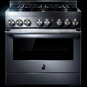 JennAir Rise Series 36 in. 5.1 cu. ft. Smart True European Convection Gas Range with 6 Sealed Burners - Stainless Steel, , hires