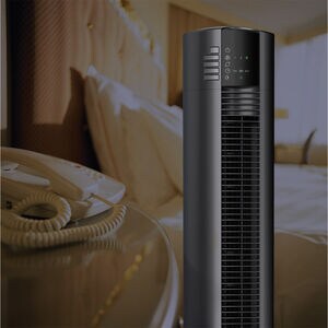 Lasko 48 in. Oscillating Tower Fan with 3 Speed Settings & Remote Control - Black, , hires