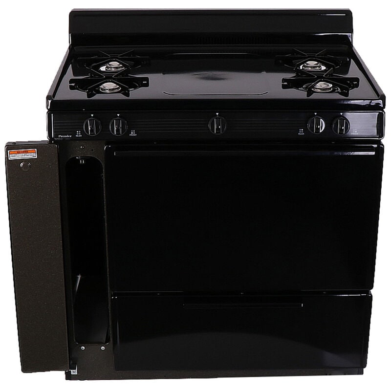 Premier 36 in. 3.9 cu. ft. Gas Range with Open Burners - Black, , hires