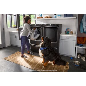 Maytag Pet Pro 27 in. 5.0 cu. ft. Smart Stackable Front Load Washer with Sanitize & Steam Cycle - Volcano Black, Volcano Black, hires