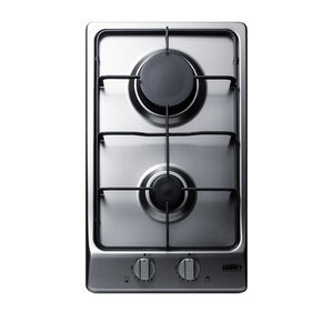 Summit 12 in. 2-Burner Natural Gas Cooktop with Power Burner - Stainless Steel, , hires