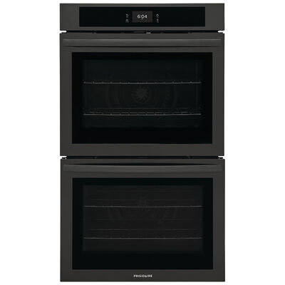 Frigidaire 30" 10.6 Cu. Ft. Electric Double Wall Oven with Standard Convection & Self Clean - Black | FCWD3027AB