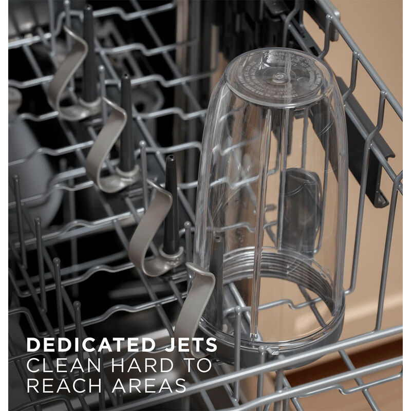 GE 24 in. Top Control Flush-Mount Dishwasher with 47 dBa Sound Level, 3rd-Rack & Dry Boost - Fingerprint Resistant Stainless, Fingerprint Resistant Stainless, hires