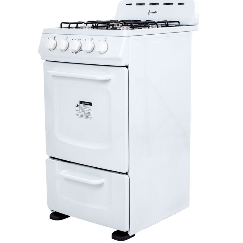 Avanti 20 in. 2.0 cu. ft. Oven Freestanding Gas Range with 4 Open Burners - White, , hires