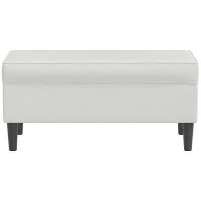 Skyline Furniture Upholstered Storage Bench In Velvet Fabric - Snow | 948BLKMSTSNW