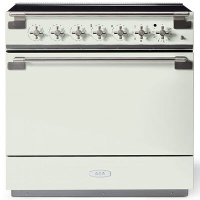 AGA Elise Series 36 in. 4.5 cu. ft. Convection Oven Freestanding Electric Range with 5 Induction Zones - White | AEL361INABWH