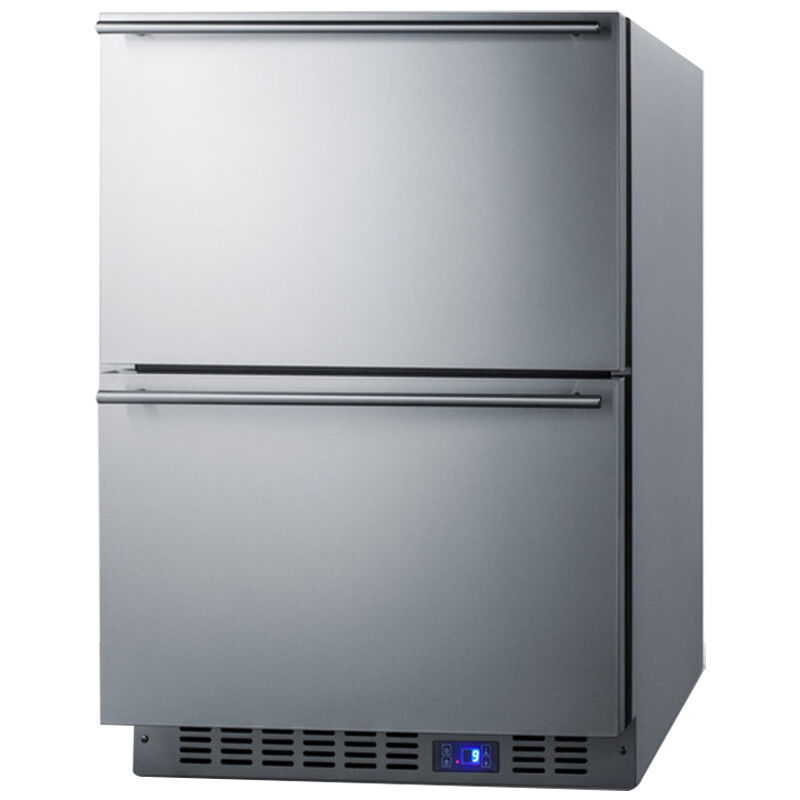 Summit 24 in. 4.3 cu. ft. Refrigerator Drawer - Stainless Steel/Panel Ready, , hires