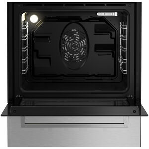Beko 24 in. 2.5 cu. ft. True European Convection Electric Range with Smoothtop Burners - Stainless Steel, , hires