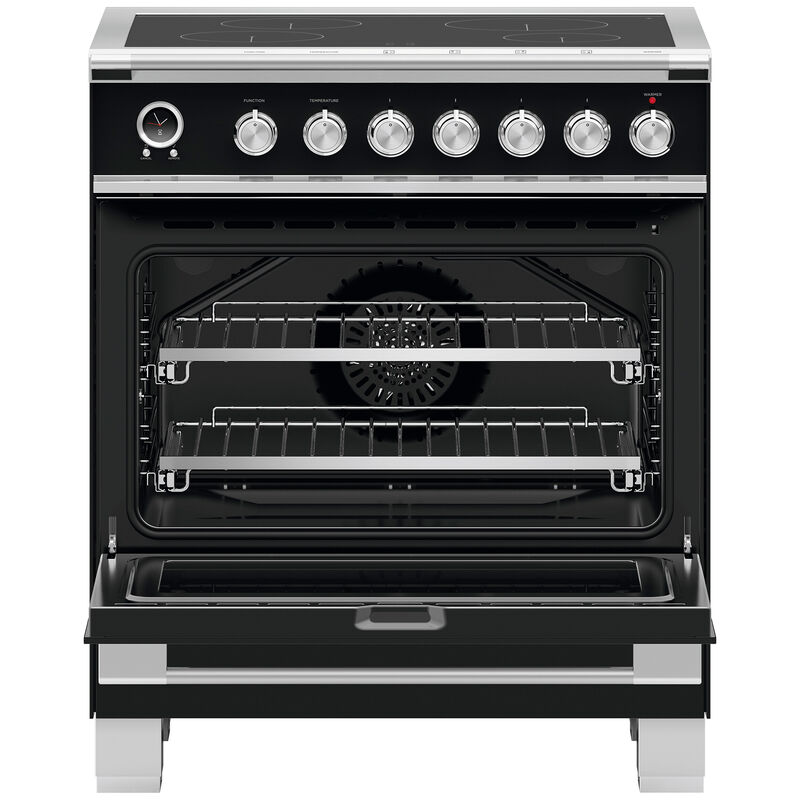 Fisher & Paykel Series 9 Classic 30 in. 3.5 cu. ft. True European Convection Electric Range with 4 Induction Burners - Black, , hires