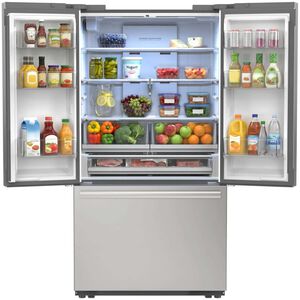 Sharp 36 in. 26.5 cu. ft. Counter Depth Garage-Ready French Door Refrigerator with Internal Water Dispenser - Stainless Steel, , hires