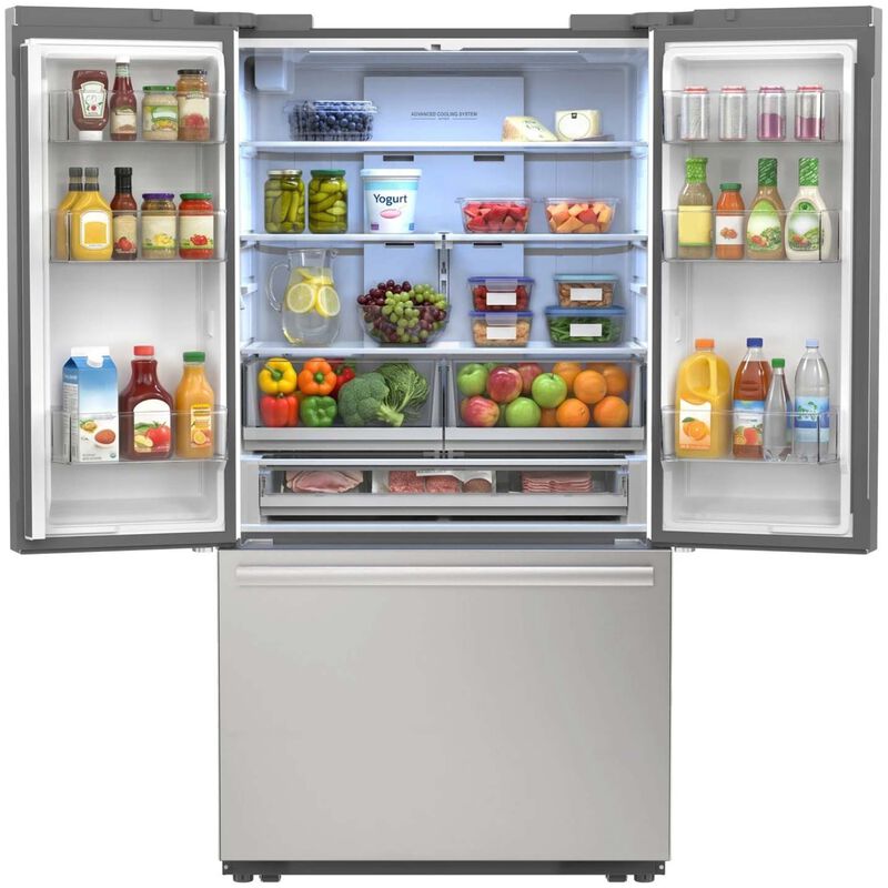 Sharp 36 in. 26.5 cu. ft. Counter Depth Garage-Ready French Door Refrigerator with Internal Water Dispenser - Stainless Steel, , hires