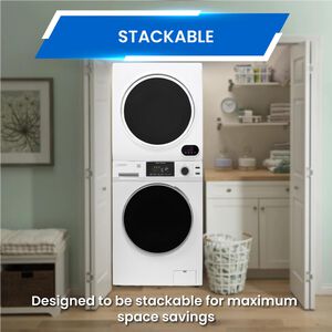 Equator 24 in. 1.6 cu. ft. Electric Front Load Laundry Center with Pet Cycle, Sanitize Cycle & Sensor Dry - White, White, hires