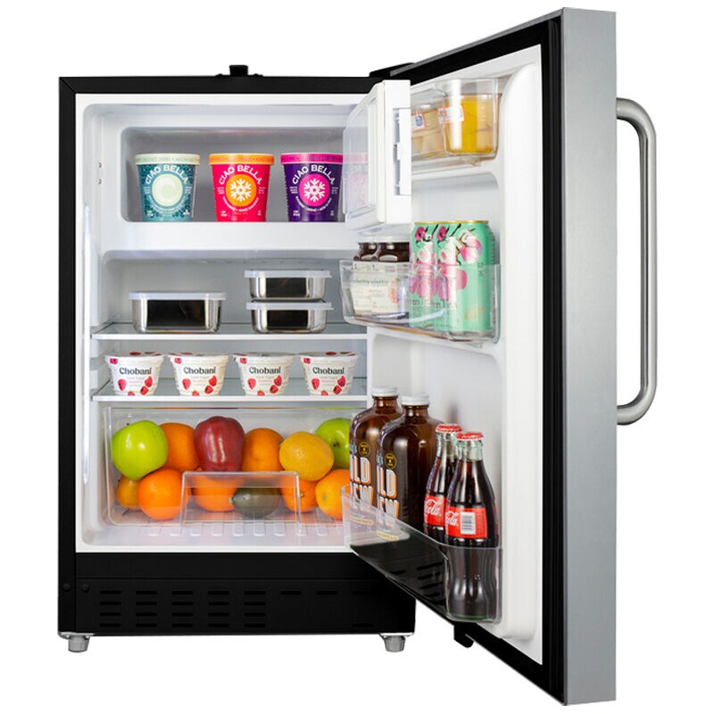 Summit 21 in. 2.7 cu. ft. Mini Fridge with Freezer Compartment - Stainless Steel, , hires
