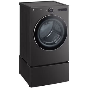 LG 27 in. 7.4 cu. ft. Front Loading Gas Smart Dryer with 23 Dryer Programs, 11 Dry Options, Wrinkle Care & Sensor Dry - Black Steel, , hires