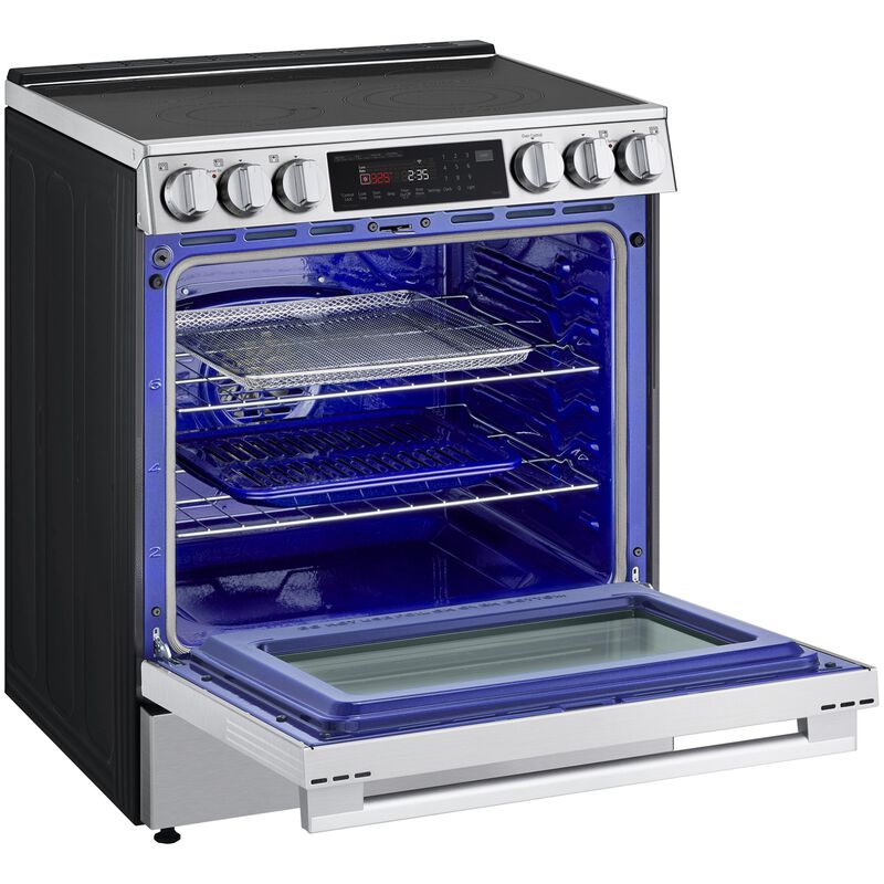 LG 30 in. 6.3 cu. ft. Smart Air-Fry True European Convection Electric Range with Radiant Burners PrintProof Stainless Steel, , hires