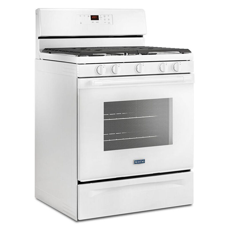 Maytag 30 in. 5.0 cu. ft. Oven Freestanding Gas Range with 5 Sealed Burners - White, , hires