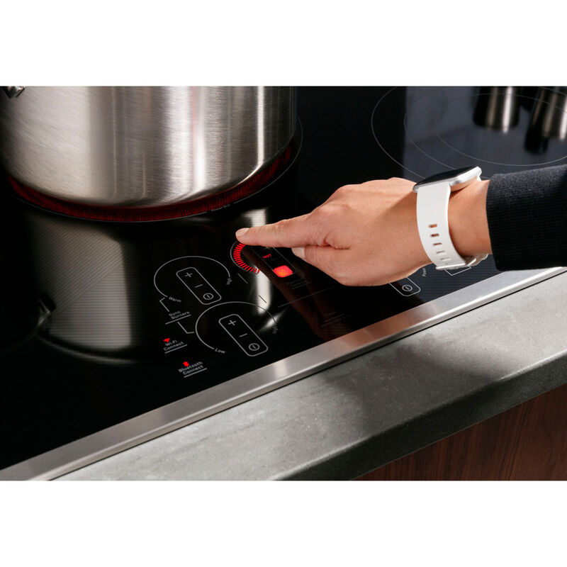 GE Profile 30 in. 5-Burner Smart Electric Cooktop with Power Burner - Stainless Steel, , hires