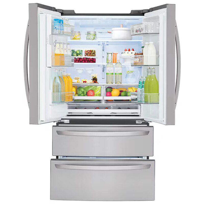 LG 36 in. 27.8 cu. ft. Smart 4-Door French Door Refrigerator with Ice & Water Dispenser - Stainless Steel, Stainless Steel, hires