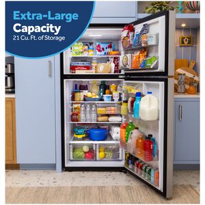 GE 30 in. 21.0 cu. ft. Garage-Ready Top Freezer Refrigerator - Fingerprint Resistant Stainless, Fingerprint Resistant Stainless, hires