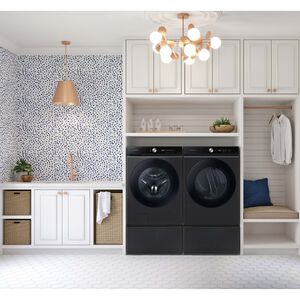 Samsung Bespoke 27 in. 5.3 cu. ft. Smart Stackable Front Load Washer with Super Speed Wash & AI Smart Dial - Brushed Black, Brushed Black, hires