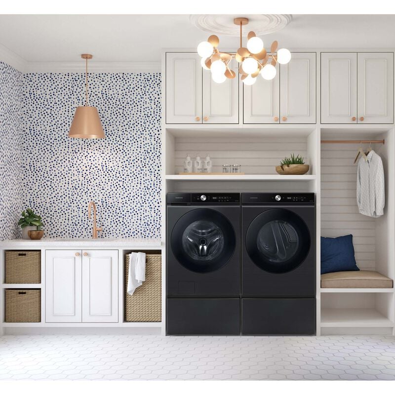 Samsung Bespoke 27 in. 5.3 cu. ft. Smart Stackable Front Load Washer with Super Speed Wash & AI Smart Dial - Brushed Black, Brushed Black, hires