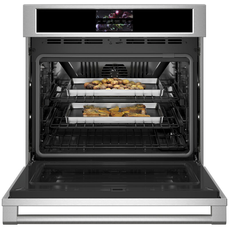 Monogram Statement Series 30 in. 5 cu. ft. Smart Speed Electric Single Wall Oven with True European Convection - Stainless Steel, , hires