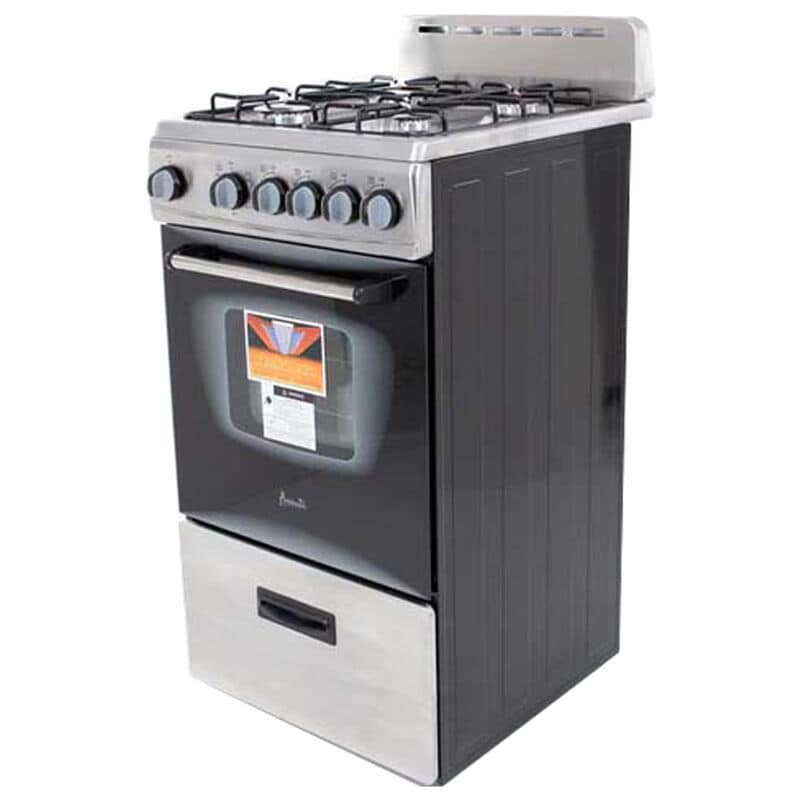 Avanti 20 in. 2.1 cu. ft. Gas Range with 4 Sealed Burners - Stainless Steel, , hires