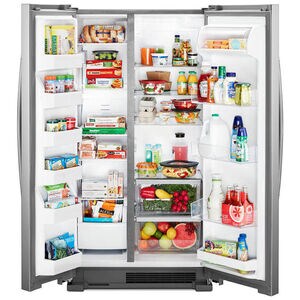 Whirlpool 36 in. 25.1 cu. ft. Side by Side Refrigerator - Monochromatic Stainless Steel, Monochromatic Stainless Steel, hires