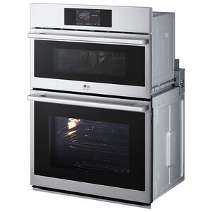 LG 30 in. 6.4 cu. ft. Smart Steam Electric Microwave/Wall Oven Combo with True European Convection & Sensor Cooking - PrintProof Stainless Steel, , hires