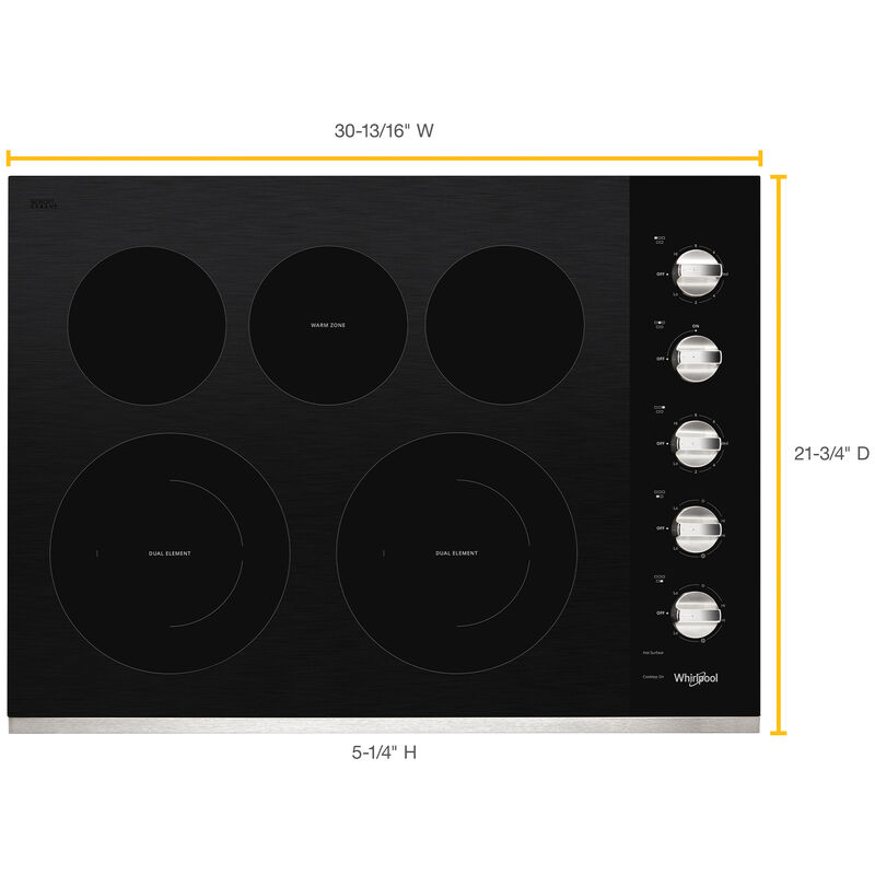 Whirlpool 30 in. 4-Burner Electric Coil Cooktop with Simmer Burner