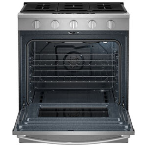 Whirlpool 30 in. 5.0 cu. ft. Smart Air-Fry Standard Convection Slide-In Range with 5 Sealed Burners - Fingerprint Resistant Stainless Steel, , hires
