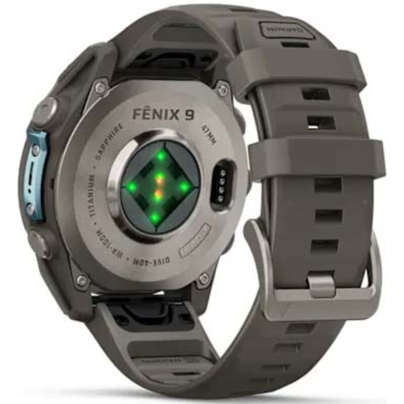 Garmin fenix 9 47 mm, AMOLED Smart Watch - Titanium with Pebble Gray Silicone Band, , hires