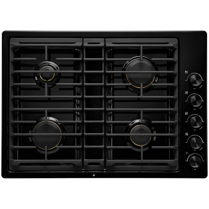 JennAir 30 in. 4-Burner Natural Gas Cooktop with Downdraft & Power Burner - Black, , hires