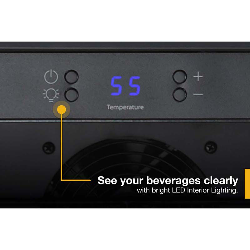 Whirlpool 24 in. Undercounter Wine Cooler with Wood Racks, Single Temperature Zone & 54 Bottle Capacity - Stainless Steel, , hires