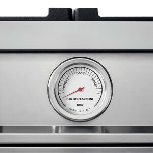 Bertazzoni Heritage Series 48 in. 7.1 cu. ft. Convection Double Oven Freestanding LP Gas Range with 6 Brass Burners & Griddle - Stainless Steel, , hires