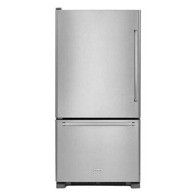 KitchenAid 30 in. 19.0 cu. ft. Bottom Freezer Refrigerator Left Hinged - Stainless Steel | KRBL109ESS