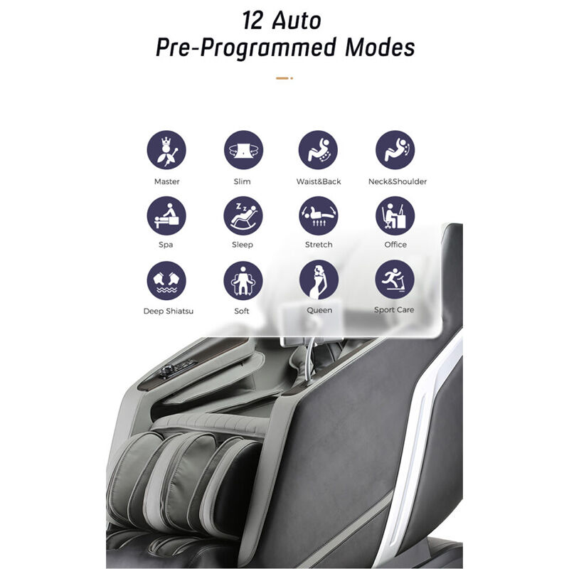 Lifesmart 4D Zero Gravity Massage Chair with Bluetooth Speakers - Gray & Black, , hires