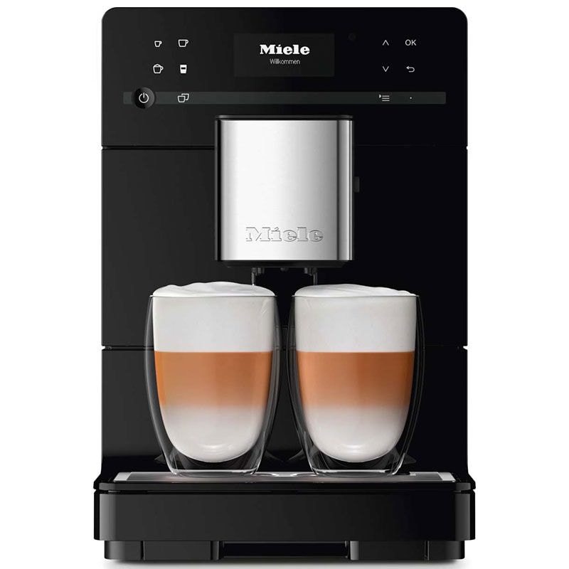 Miele CM 5310 Silence Countertop Coffee Machine with AromaticSystem, OneTouch for 2 Convenient Cleaning and Maintenance Programs - Obsidian Black, Black, hires
